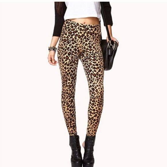Forever 21 Animal Print Leggings size S - Picture 1 of 4